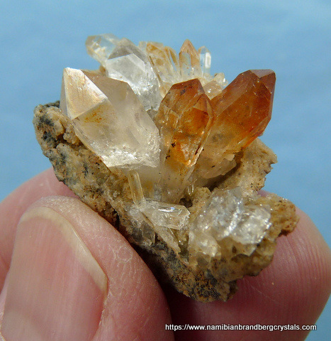 Ten small quartz specimens, including amethyst and negative crystal inclusions