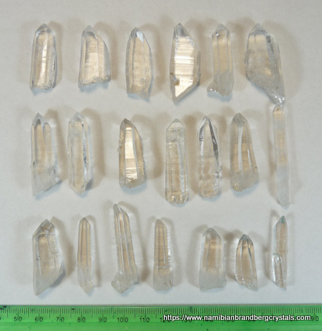 20 High quality clear quartz crystals