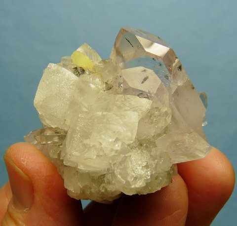Quartz / Calcite Cluster with prehnite, Brandberg, Namibia