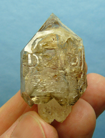 Sceptre quartz crystal with fascinating windows and growth patterns