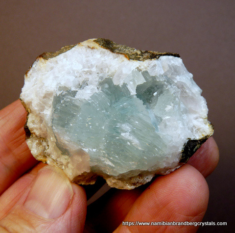 Very unusual, rare, blueish-green prehnite on matrix