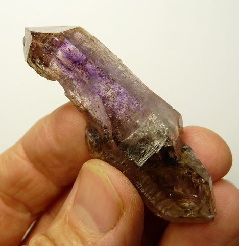 Amethyst / smoky quartz crystal with beautiful inclusions