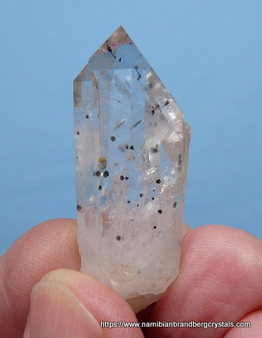 Harlequin quartz crystal with lovely hematite inclusions