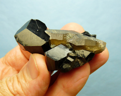 Interesting smoky quartz and schorl crystal group