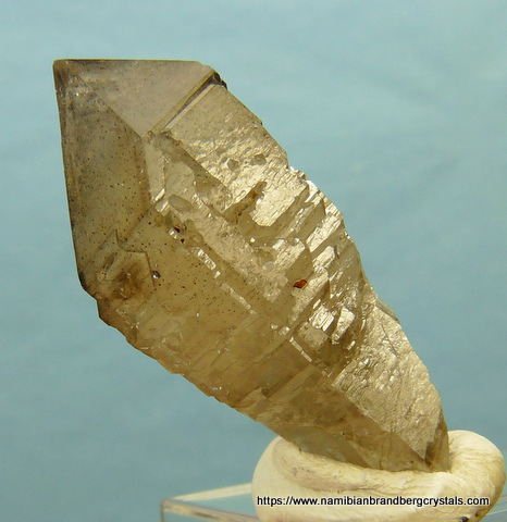 Smoky  quartz crystal with fascinating facet growth