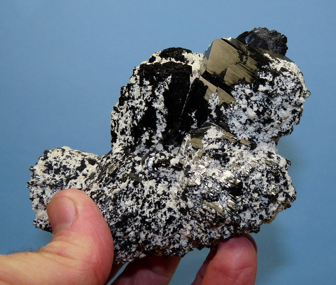 Schorl crystal group with multiple terminations