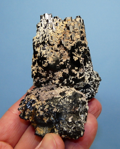 Schorl crystal group with multiple terminations