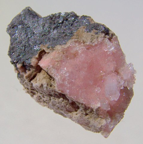 Very, VERY special specimen of quartz on rhodochrosite on matrix