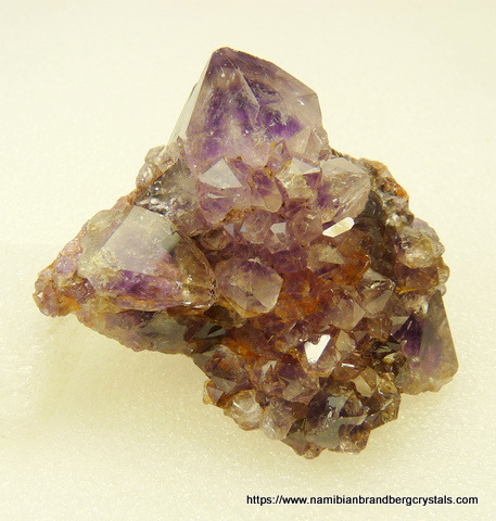 Cactus quartz crystals with amethyst phantoms