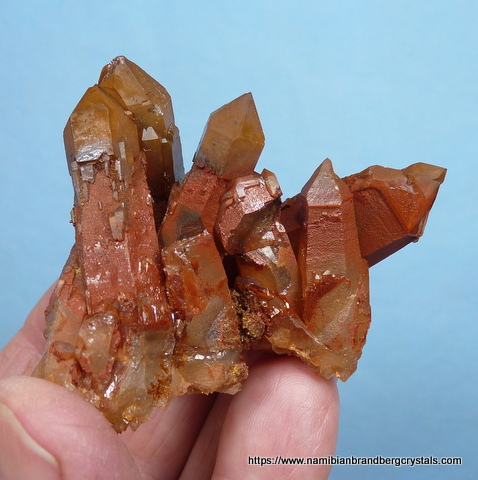 Hematite covered quartz group with unusual growth patterns