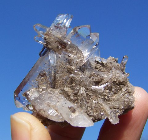 Quartz crystal cluster on matrix, Ceres area, Western Cape, South Africa