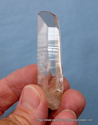 Gemmy, clear quartz crystal with female termination