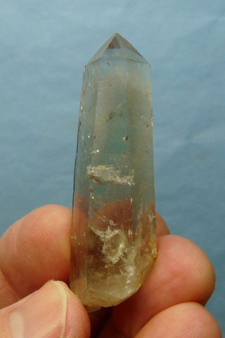 Quartz crystal with light smoky colouring
