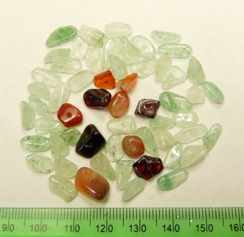 Tumbled stones, ready for making a necklace