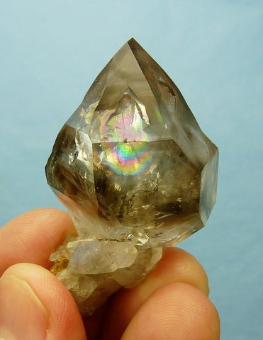 Stunning double terminated quartz crystal on quartz crystal cluster
