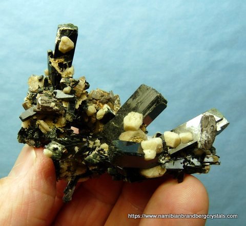 Beautiful cluster of aegirine, feldspar and zircon