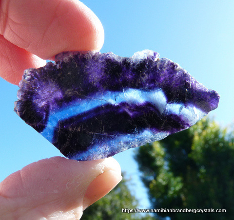Fluorite slab viewed in sunlight