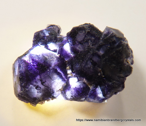 Fluorite crystal group from 'alien eye' find, light from behind